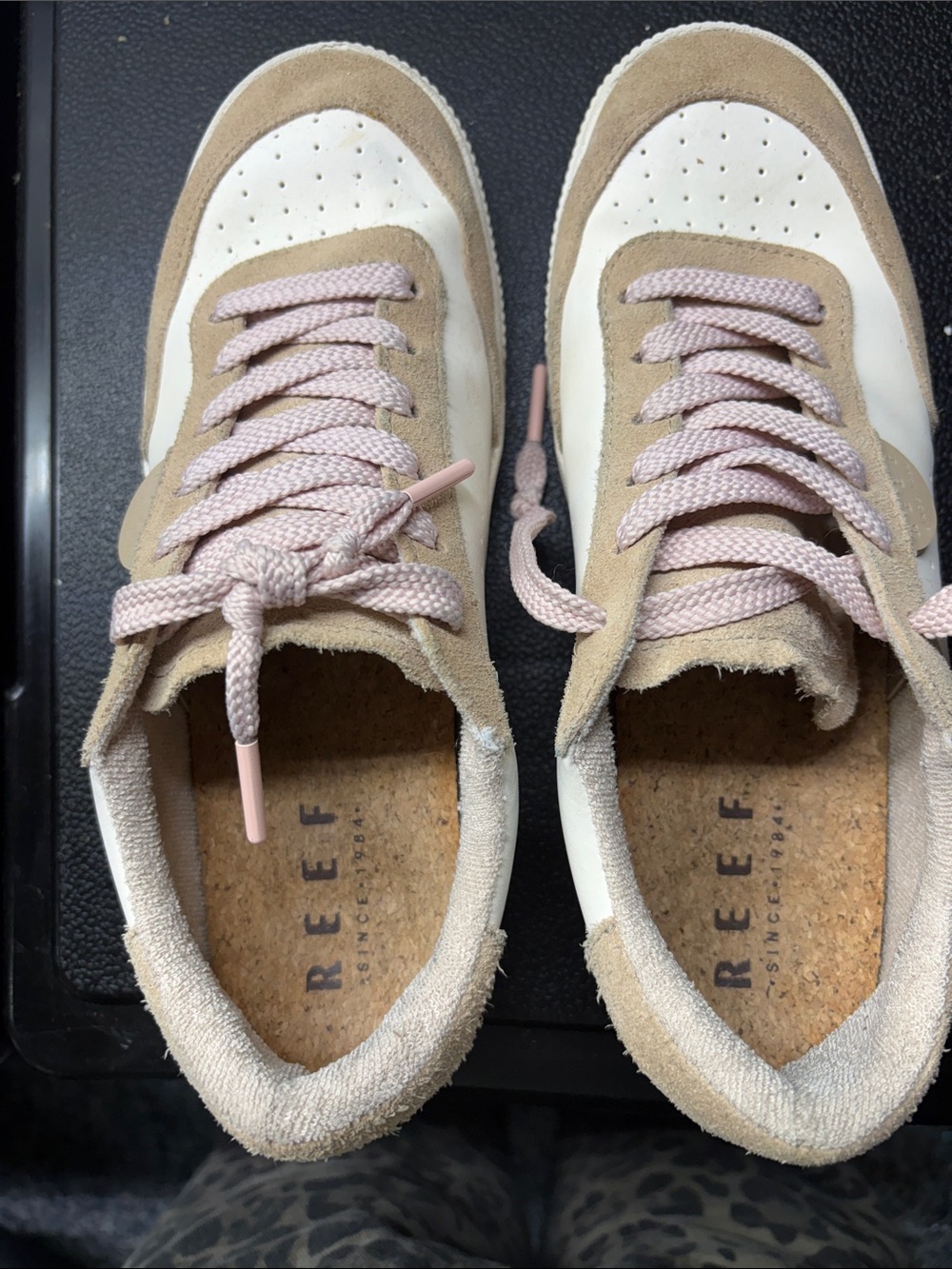 Reef Low-Top Sneakers in Beige and Blush